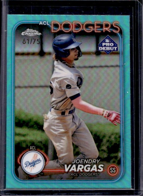 Joendry Vargas 2024 Topps Pro Debut #PDC-55 Chrome - Aqua Refractor /75 RAW