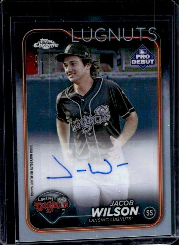 Jacob Wilson 2024 Topps Pro Debut #PDC-40 Chrome Autographs - Refractor /99 RAW
