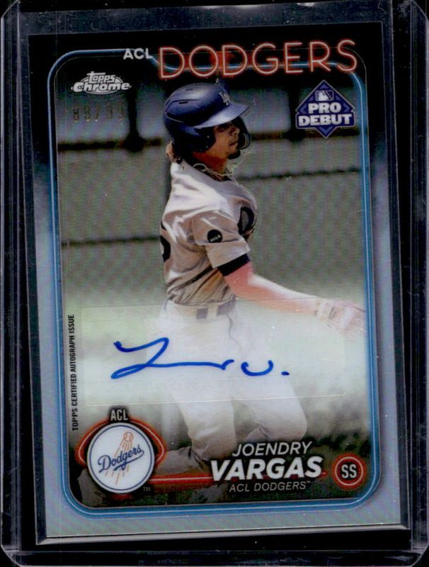 Joendry Vargas 2024 Topps Pro Debut #PDC-55 Chrome Autographs - Refractor /99 RAW
