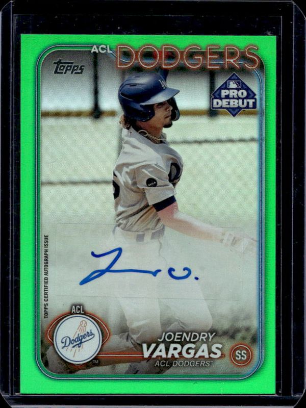 Joendry Vargas 2024 Topps Pro Debut #PD-55 Base Autographs - Green /99 RAW