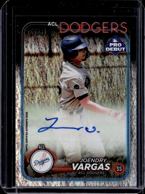 Joendry Vargas 2024 Topps Pro Debut #PD-55 Base Autographs - Sparkle Foil /199 RAW