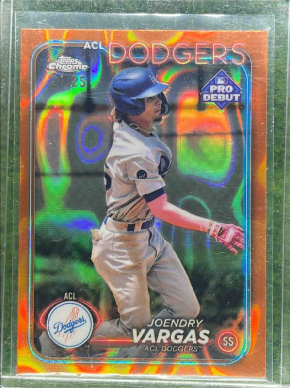 Joendry Vargas 2024 Topps Pro Debut #PDC-55 Chrome - Orange Lava Refractor /25 RAW