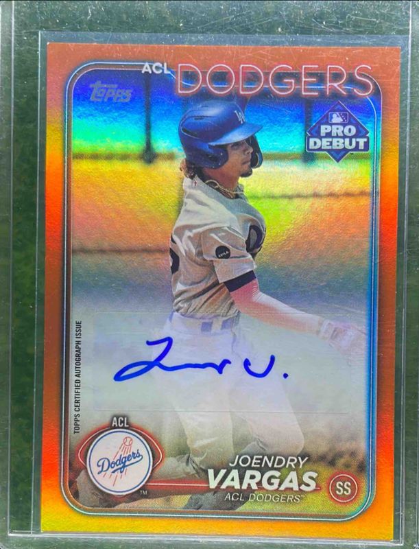 Joendry Vargas 2024 Topps Pro Debut #PD-55 Base Autographs - Orange /25 RAW