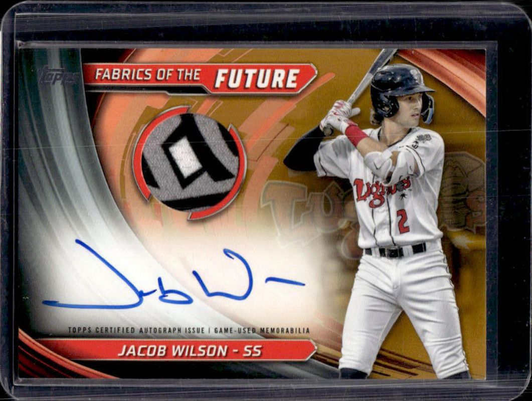 Jacob Wilson 2024 Topps Pro Debut #FOTF-JW Fabrics of the Future Autographs Relics - Gold /50 RAW