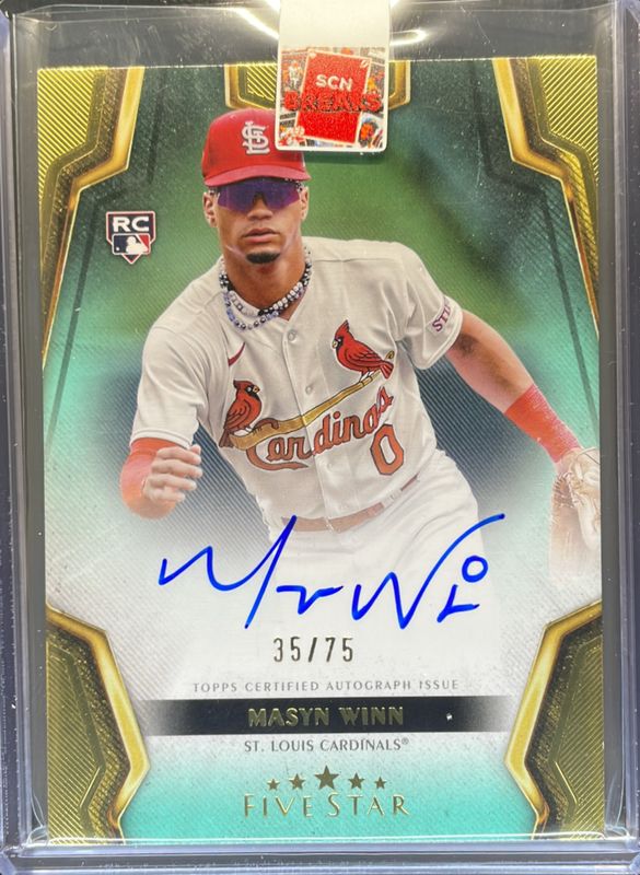 Masyn Winn 2024 Topps Five Star #FSA-MW Aqua /75 Rookie RAW