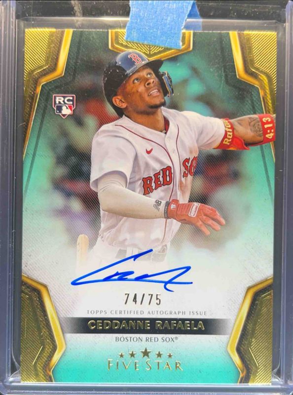 Ceddanne Rafaela 2024 Topps Five Star #FSA-CR Aqua /75 Rookie RAW