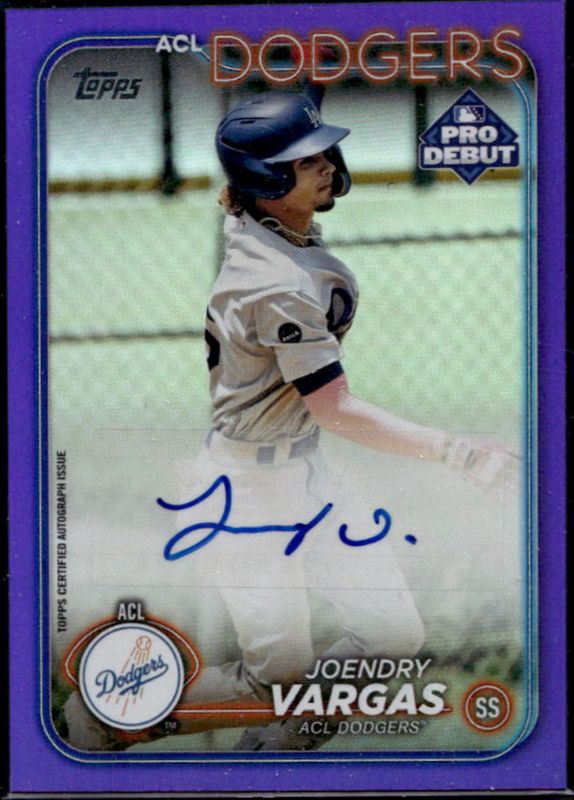 Joendry Vargas 2024 Topps Pro Debut #PD-55 Base Autographs - Purple Foil /299 RAW