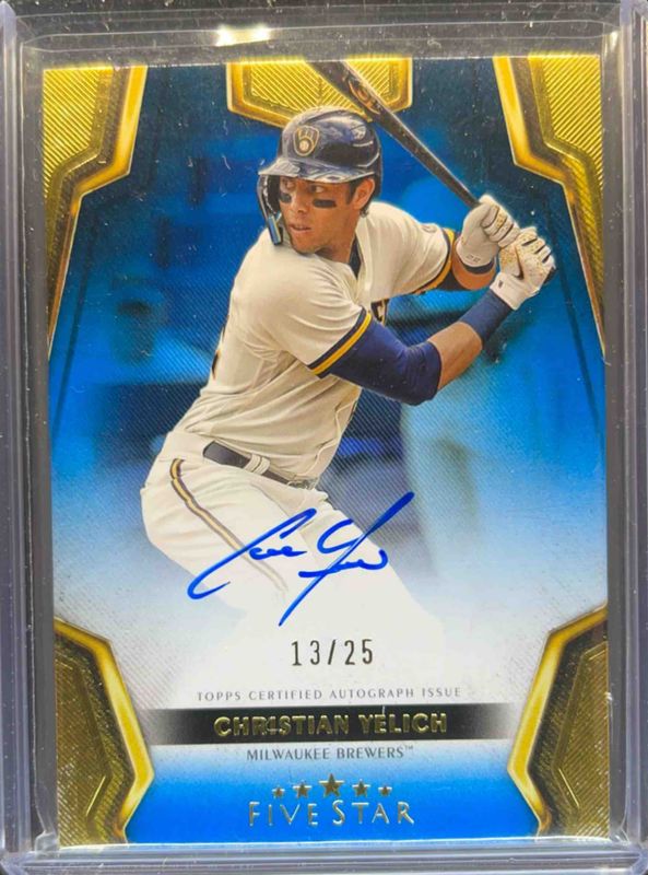 Christian Yelich 2024 Topps Five Star #FSA-CY Blue /25 RAW