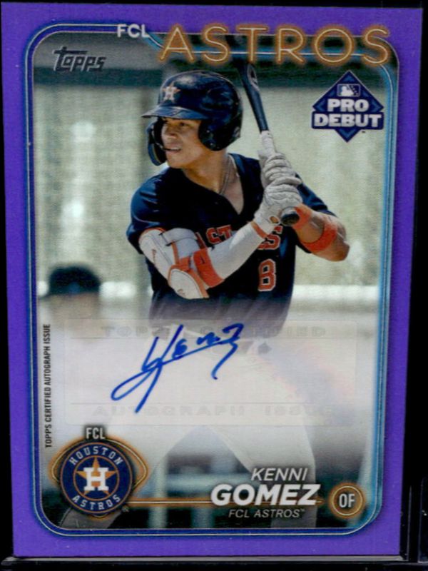 Kenni Gomez 2024 Topps Pro Debut #PD-191 Base Autographs - Purple Foil /299 RAW