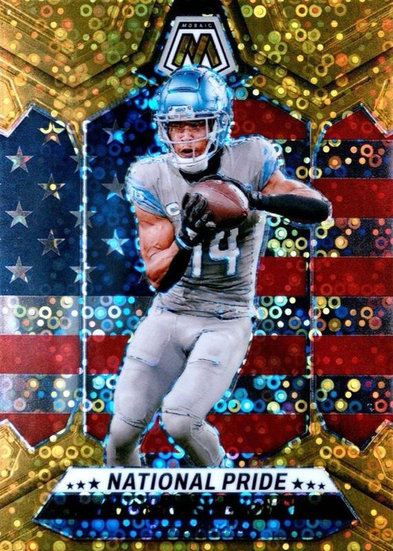 Amon-Ra St. Brown 2024 Mosaic #263 National Pride - Gold /10 RAW