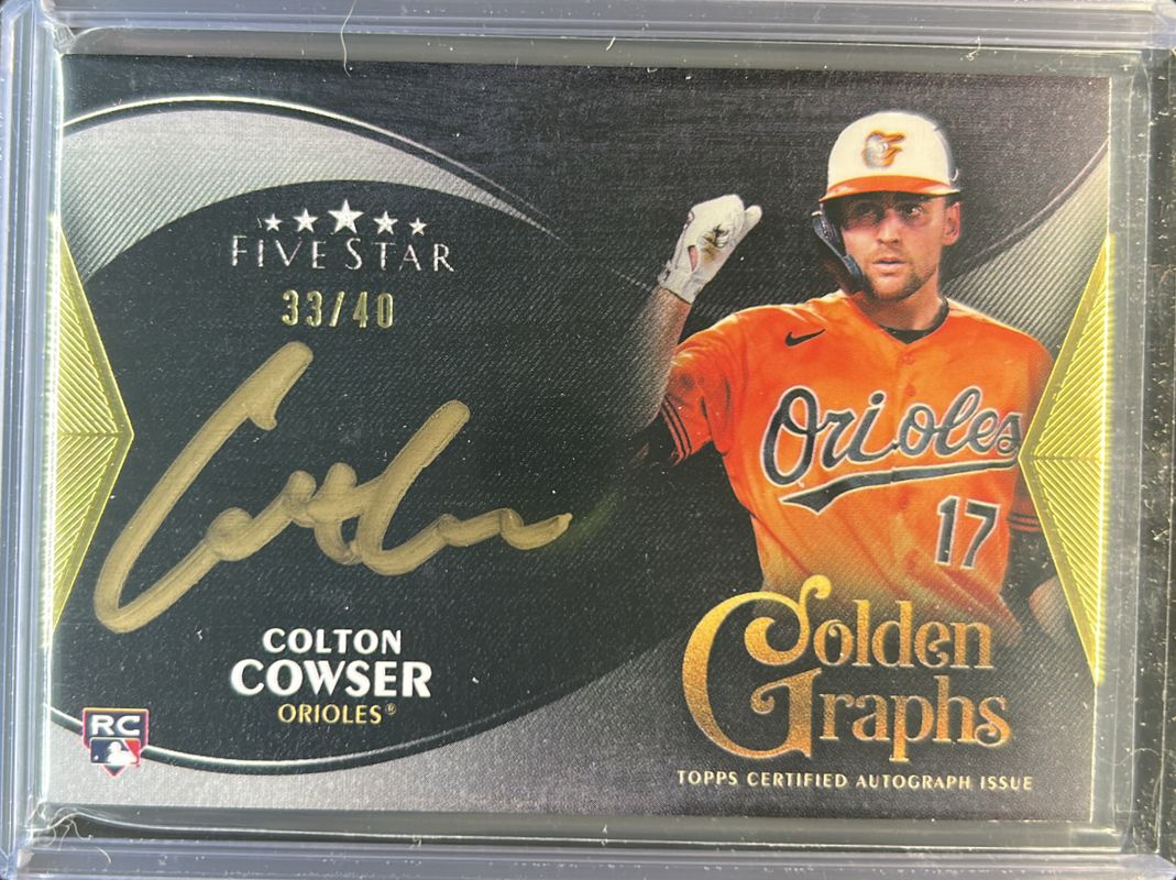 Colton Cowser 2024 Topps Five Star #GG-CC Five Star Golden Graphs Autographs /40 Rookie RAW