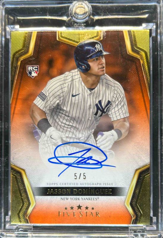 Jasson Dominguez 2024 Topps Five Star #FSA-JD Orange /5 Rookie RAW
