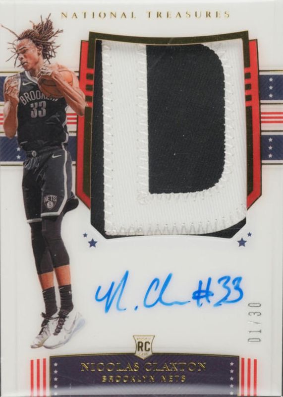 2019 National Treasures #143 Rookie Patch Auto - Stars & Stripes /30