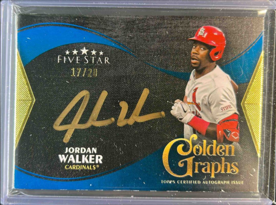 Jordan Walker 2024 Topps Five Star #GG-JW Five Star Golden Graphs Autographs - Blue /20 RAW