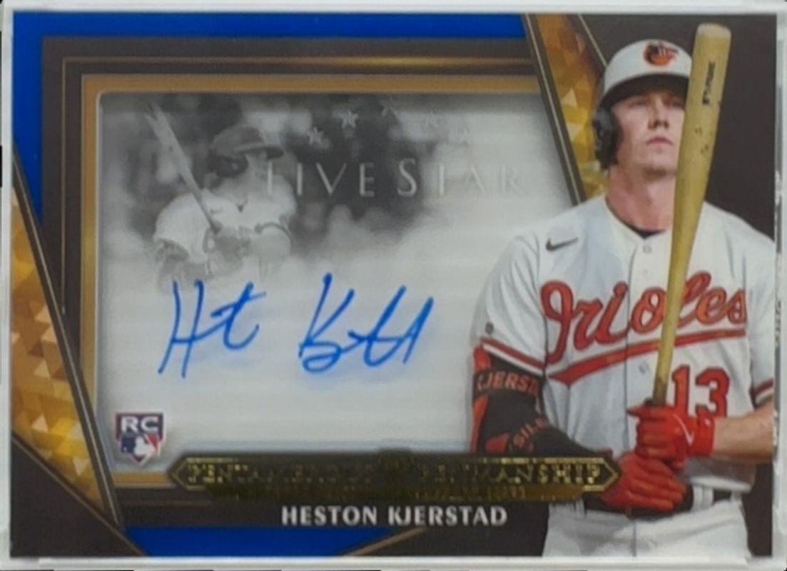 Heston Kjerstad 2024 Topps Five Star #PP-HK Five Star Pentamerous Penmanship Autographs - Blue /15 Rookie RAW
