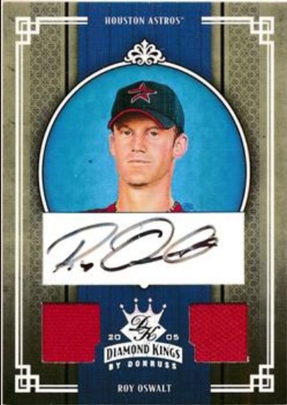 Roy Oswalt 2005 Diamond Kings #104 Signatures Materials - Silver /1 RAW