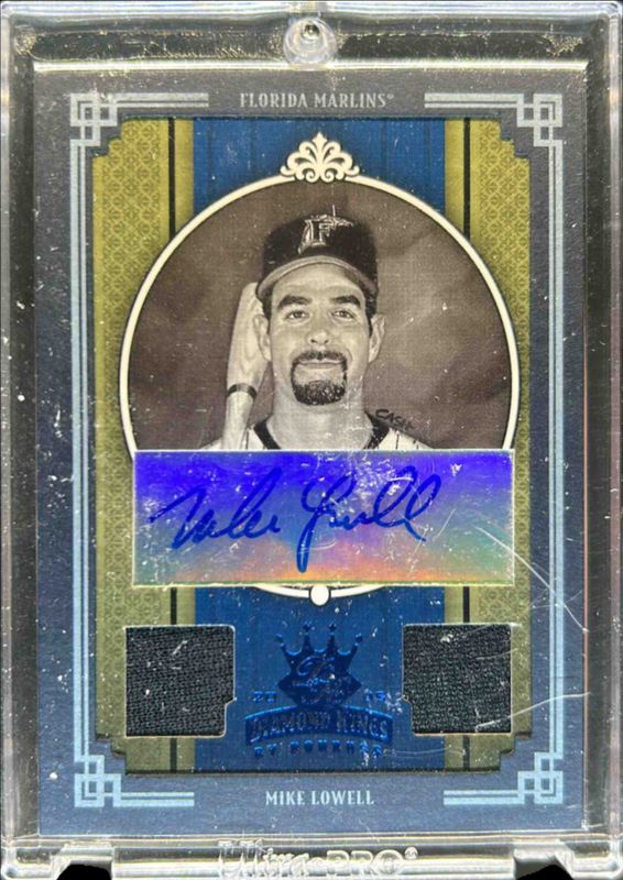 Mike Lowell 2005 Diamond Kings #97 Signatures Materials - Bronze Black & White /5 RAW