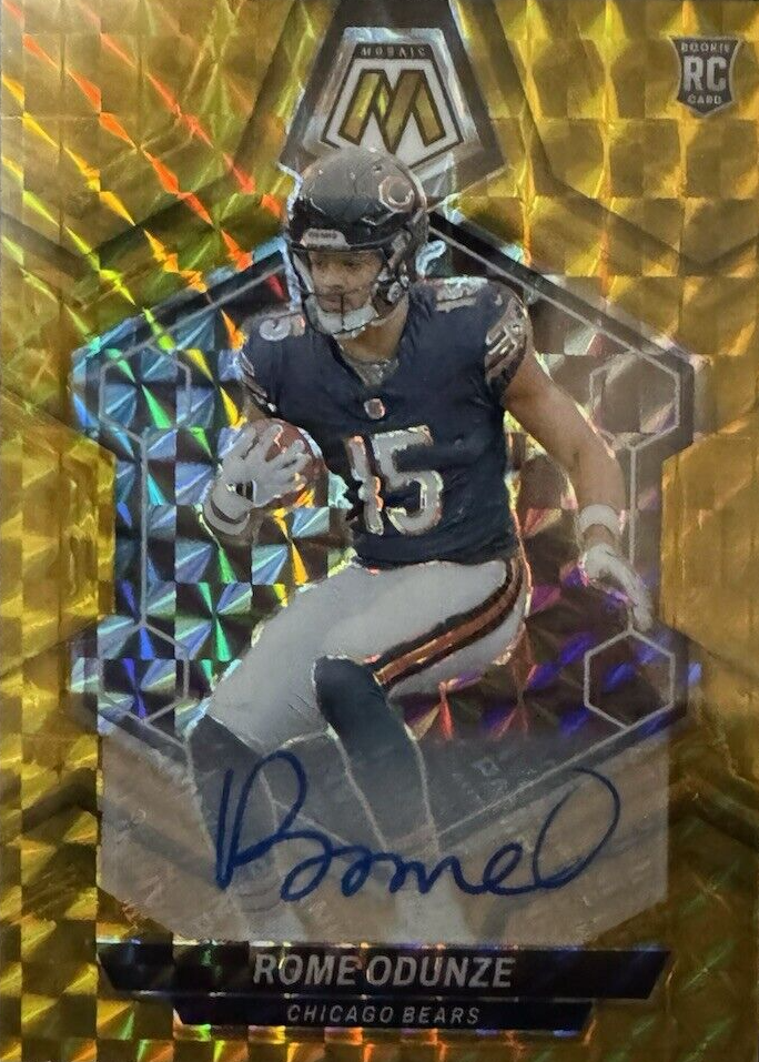 Rome Odunze 2024 Mosaic #309 Rookie Autographs - Gold /10 Price Guide ...