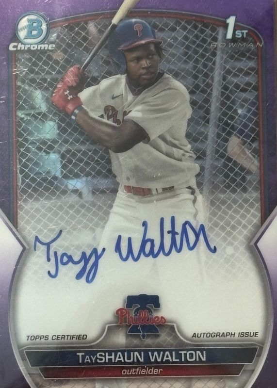 TayShaun Walton 2023 Bowman Draft #CDA-TWA Chrome DP Auto (1st) RAW