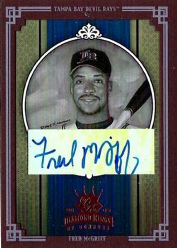 Fred McGriff 2005 Diamond Kings #223 Signatures - Framed Red Black & White /10 RAW