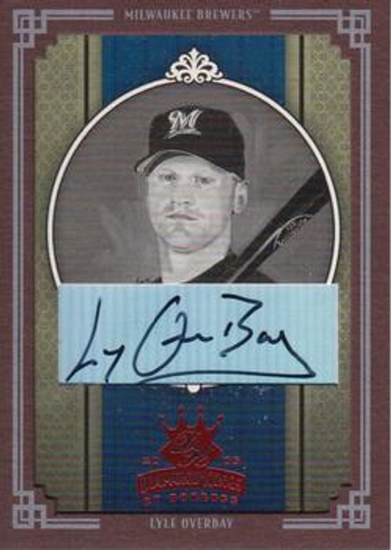 Lyle Overbay 2005 Diamond Kings #125 Signatures - Framed Red Black & White /10 RAW