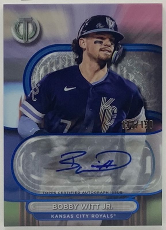 Bobby Witt 2024 Topps Tribute #TA-BW Tribute Autographs - Blue /150 RAW