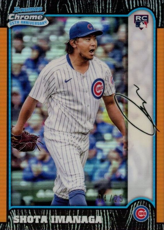 Shota Imanaga 2024 Bowman Chrome #BC25-11 1999 Bowman Chrome 25th Anniversary - Orange Refractor /25 Rookie RAW