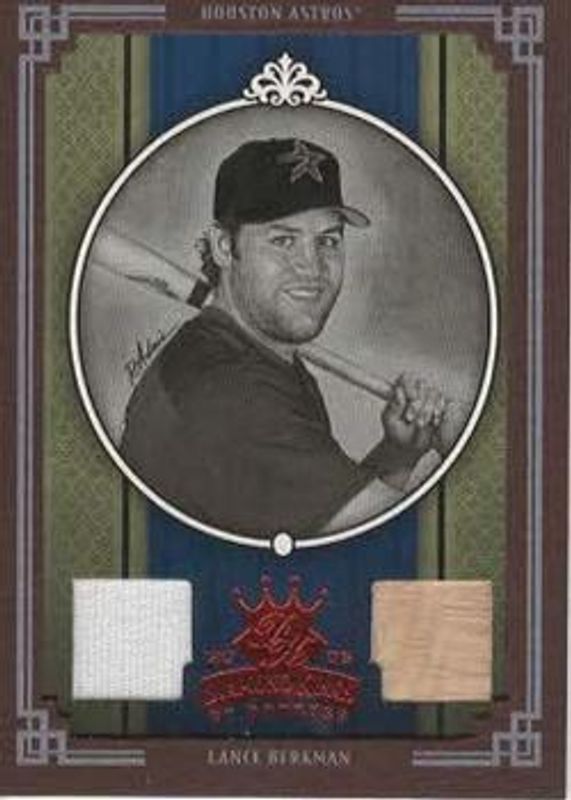 Lance Berkman 2005 Diamond Kings #103 Materials - Framed Red Black & White /50 RAW