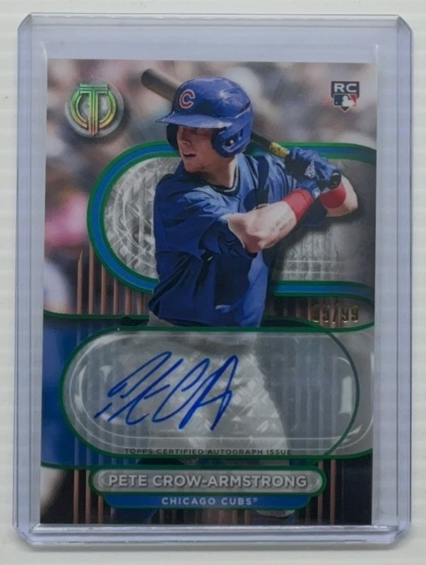 Pete Crow-Armstrong 2024 Topps Tribute #TA-PC Tribute Autographs - Green /99 Rookie RAW