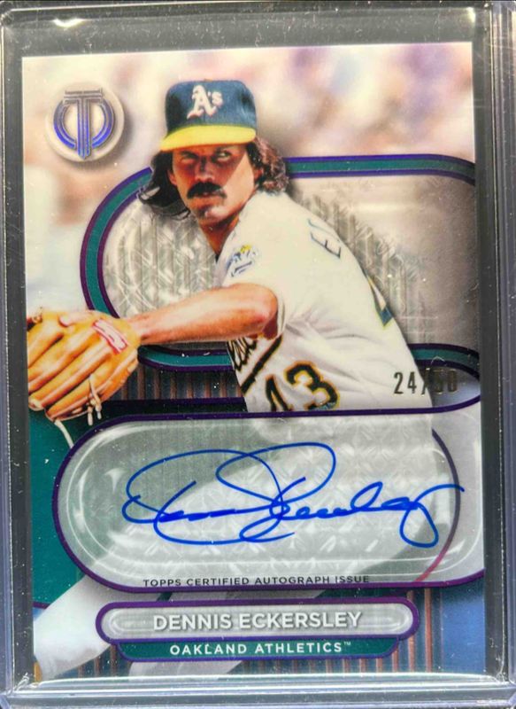Dennis Eckersley 2024 Topps Tribute #TA-DE Tribute Autographs - Purple /50 RAW