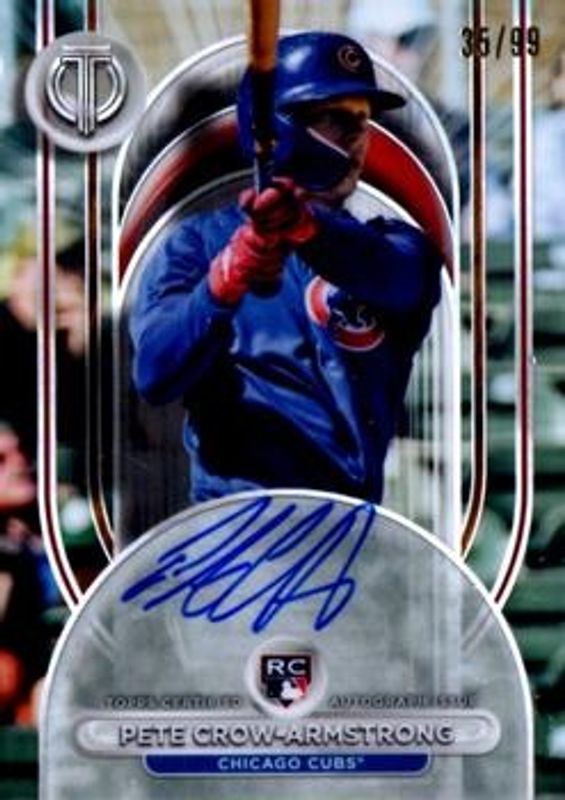 Pete Crow-Armstrong 2024 Topps Tribute #LIA-PC League Inauguration Autographs /99 Rookie RAW