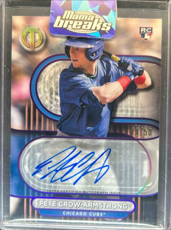 Pete Crow-Armstrong 2024 Topps Tribute #TA-PC Tribute Autographs - Purple /50 Rookie RAW