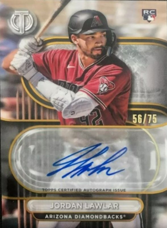 Jordan Lawlar 2024 Topps Tribute #TA-JL Tribute Autographs - Gold /75 Rookie RAW