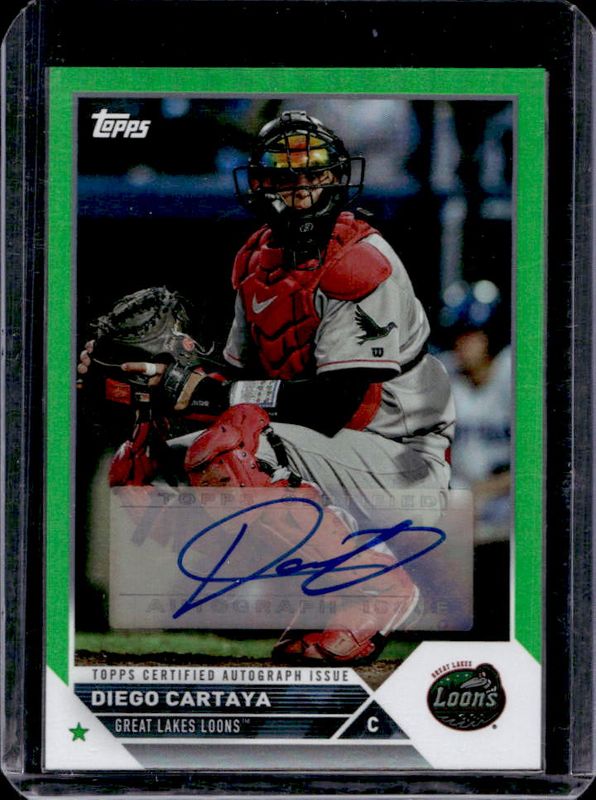 Diego Cartaya 2023 Topps Pro Debut #PD-169 Autographs - Green /99 RAW