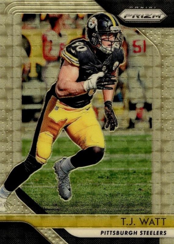 TJ Watt 2018 Prizm #34 Gold Vinyl /5 RAW