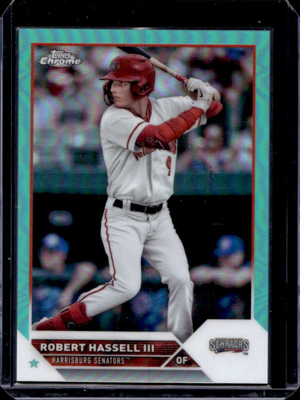 Robert Hassell III 2023 Topps Pro Debut #PDC-89 Base Chrome - Aqua Refractor /75 RAW