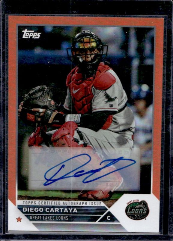 Diego Cartaya 2023 Topps Pro Debut #PD-169 Autographs - Orange /25 RAW