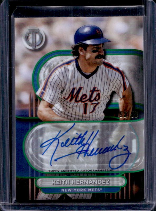Keith Hernandez 2024 Topps Tribute #TA-KHE Tribute Autographs - Green /99 RAW