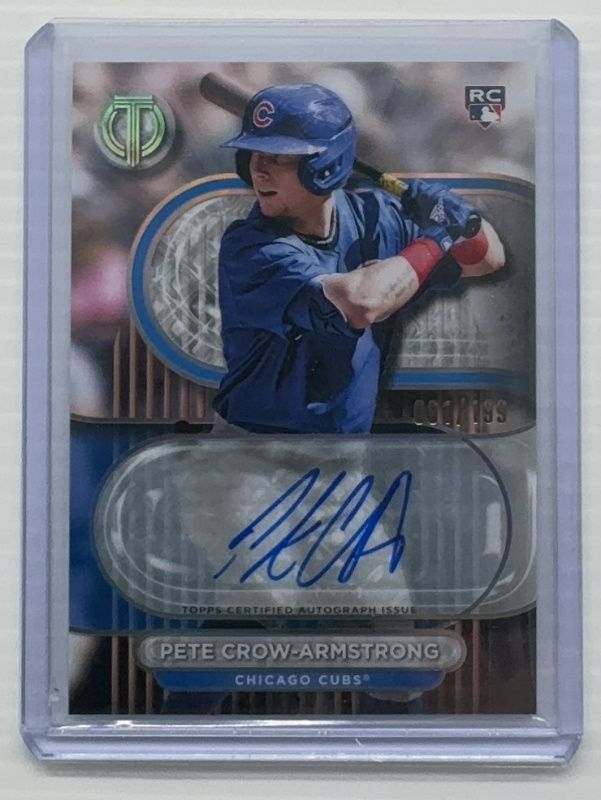 Pete Crow-Armstrong 2024 Topps Tribute #TA-PC Tribute Autographs /199 Rookie RAW