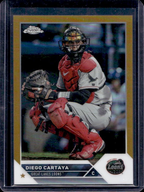 Diego Cartaya 2023 Topps Pro Debut #PDC-169 Base Chrome - Gold Refractor /50 RAW