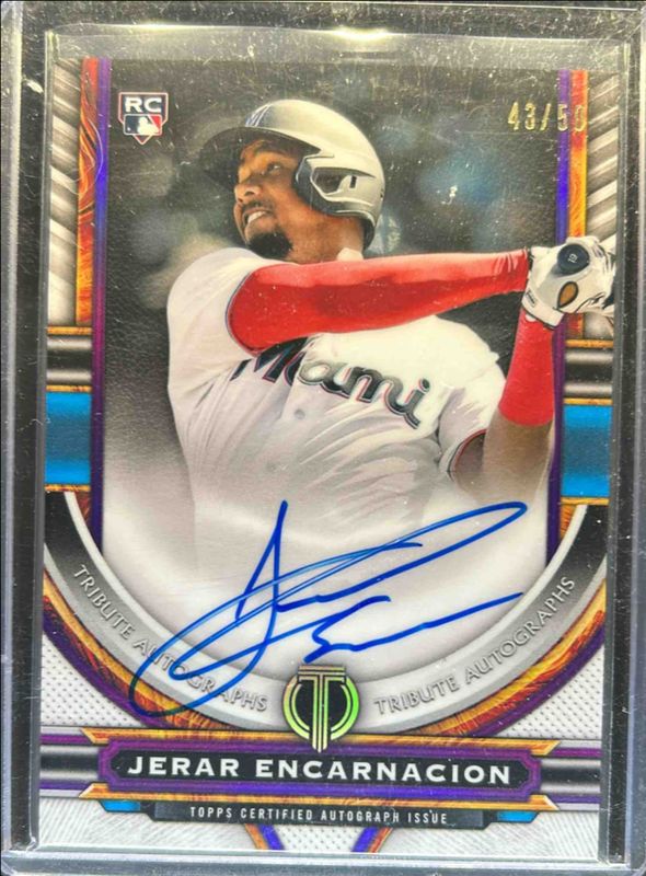 Jerar Encarnacion 2023 Topps Tribute #TA-JE Autographs - Purple /50 Rookie RAW