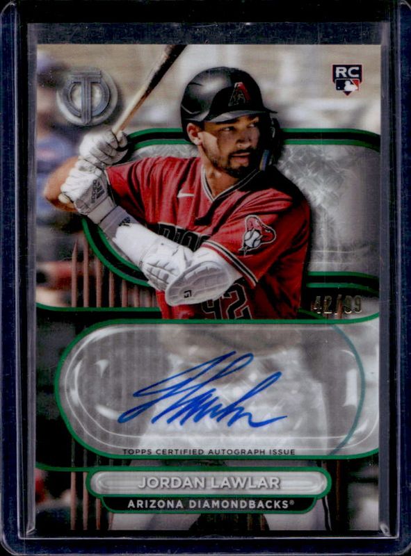 Jordan Lawlar 2024 Topps Tribute #TA-JL Tribute Autographs - Green /99 Rookie RAW