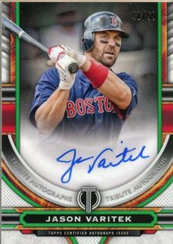 Jason Varitek 2023 Topps Tribute #TA-JV Autographs - Green /99 RAW