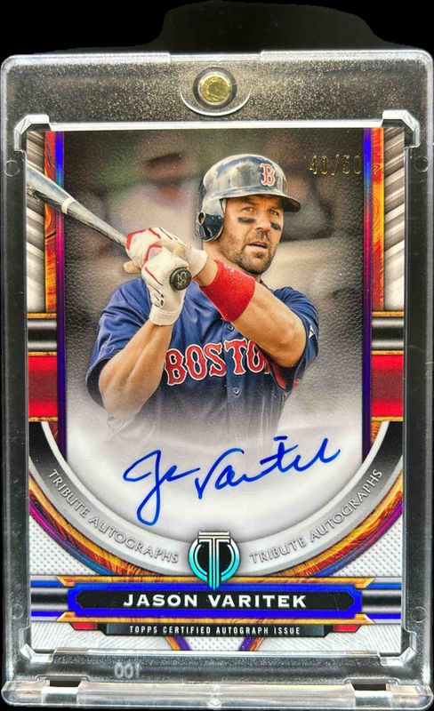 Jason Varitek 2023 Topps Tribute #TA-JV Autographs - Purple /50 RAW