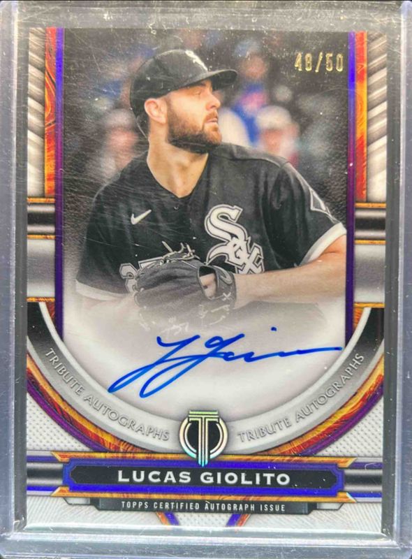 Lucas Giolito 2023 Topps Tribute #TA-LG Autographs - Purple /50 RAW