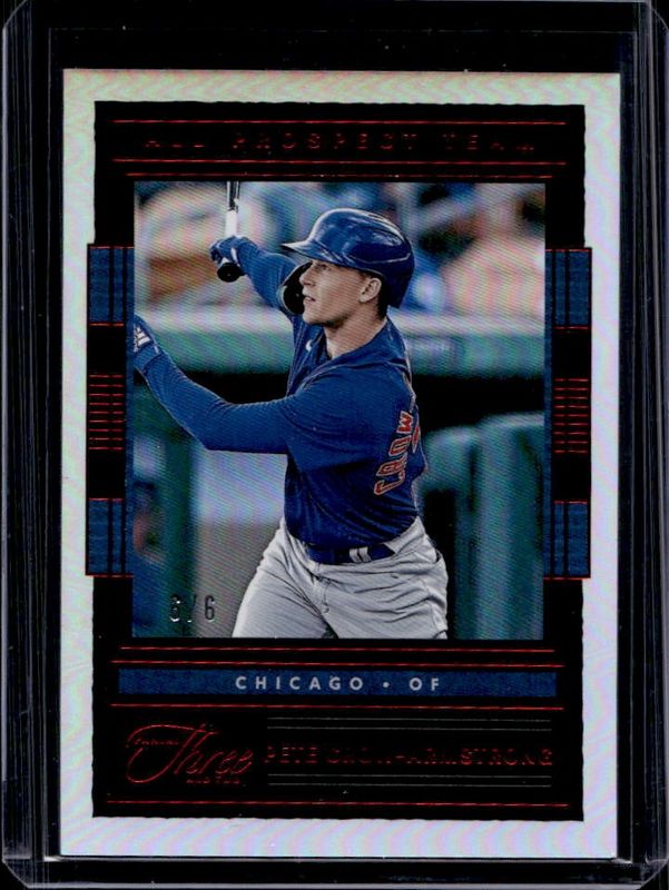 Pete Crow-Armstrong 2023 Panini Three and Two #APT-PCA All Prospect Team - Red /6 RAW