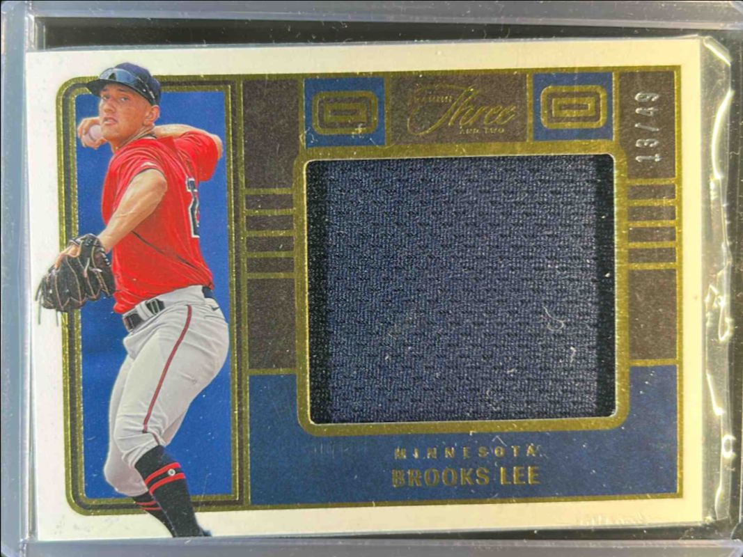 Brooks Lee 2023 Panini Three and Two #JS-BL Jumbo Swatches - Gold /49 RAW