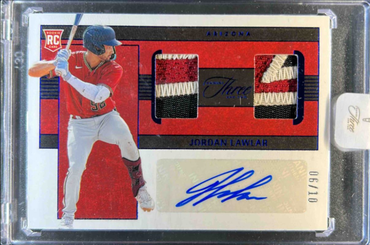 Jordan Lawlar 2023 Panini Three and Two #DJA-JL Rookie Dual Jersey Autographs - Full Count /12 RAW
