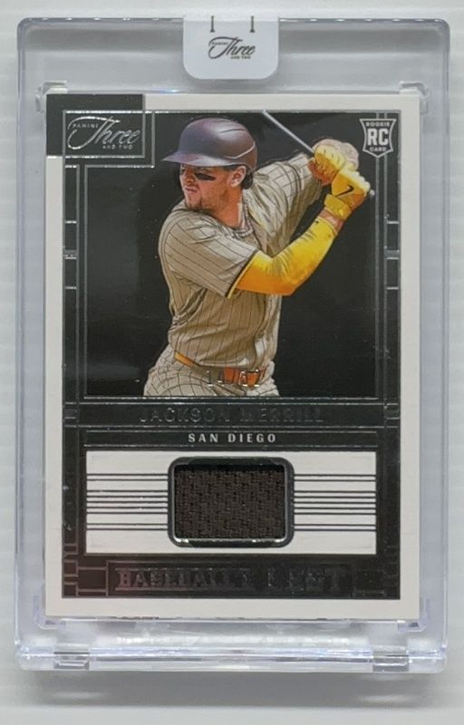 Jackson Merrill 2024 Panini Three and Two #BBM-JM Baseball’s Best Memorabilia /32 Rookie RAW