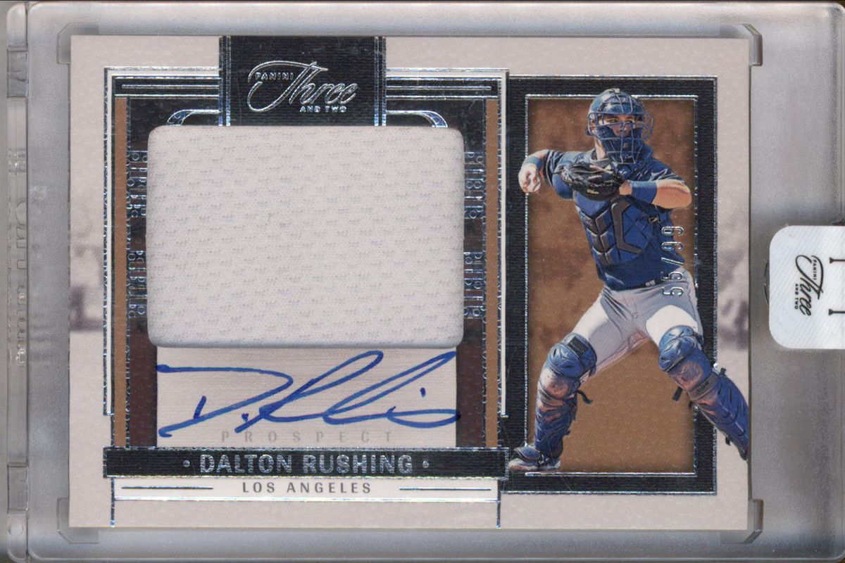 Dalton Rushing 2024 Panini Three and Two #PJA-DR Prospect Jersey Autographs /99 RAW